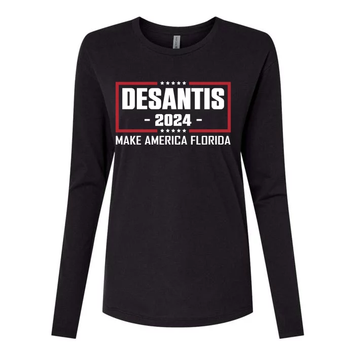 DeSantis 2024 Make America Florida DeSantis Airlines Womens Cotton Relaxed Long Sleeve T-Shirt