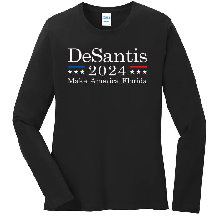 DeSantis 2024 Make America Florida Ladies Long Sleeve Shirt