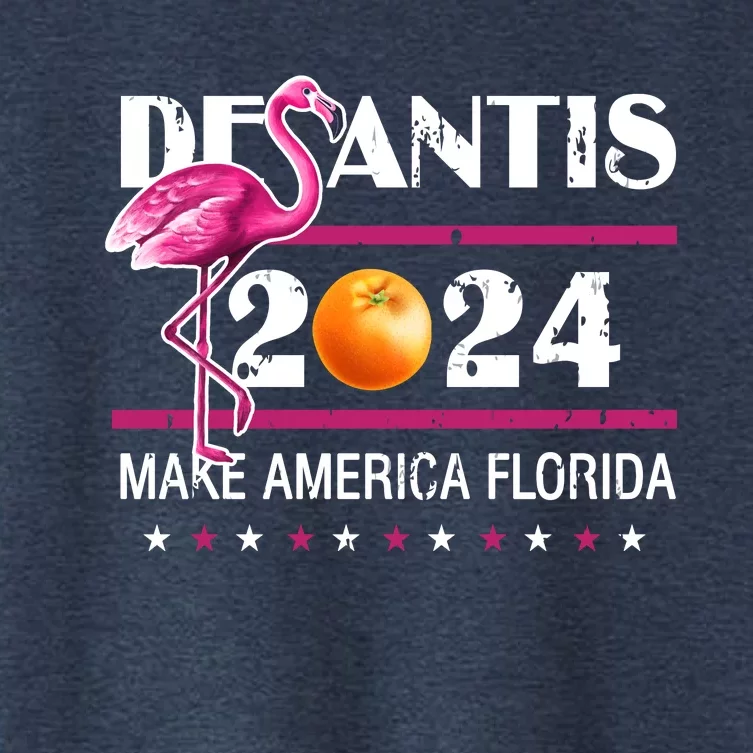 Desantis 2024 Make America Florida Flamingo Women's Crop Top Tee