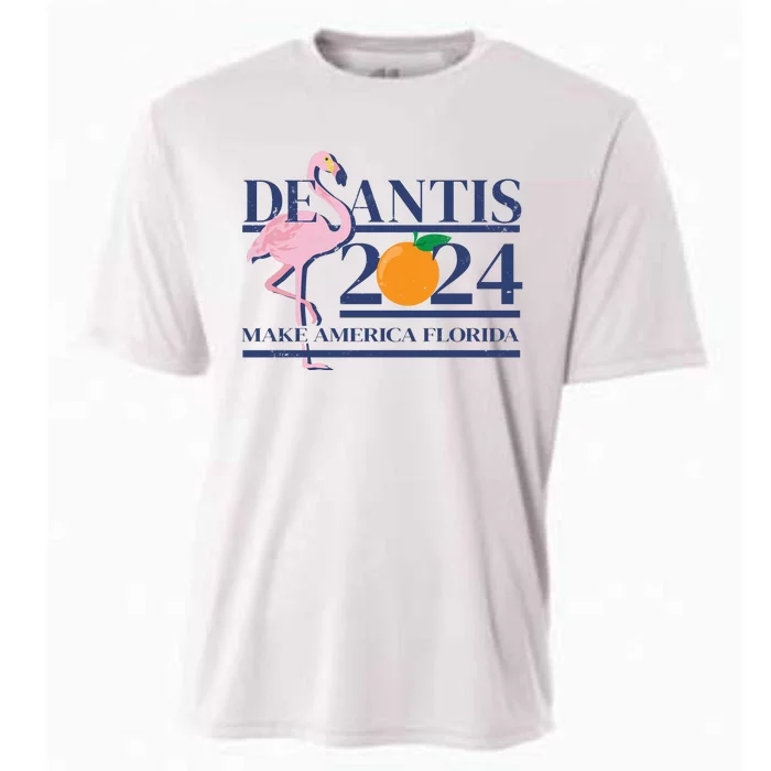 Desantis 2024 Make America Florida Flamingo Cooling Performance Crew T-Shirt