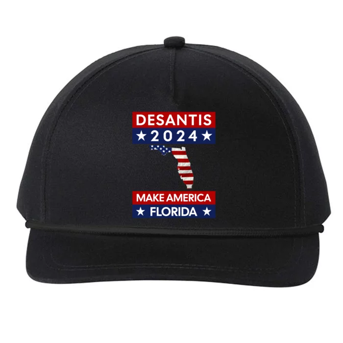 Desantis 2024 Make America Florida Snapback Five-Panel Rope Hat