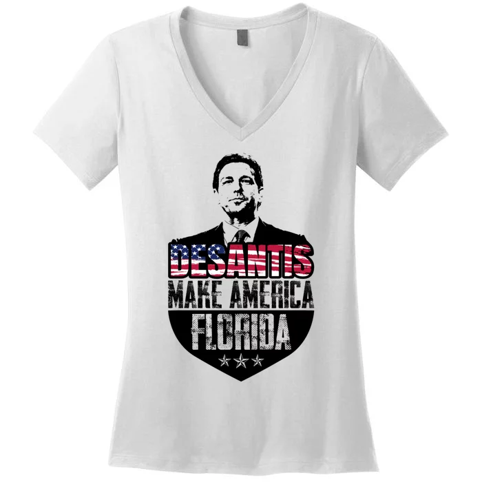 Desantis 2024 Make America Florida Women's V-Neck T-Shirt