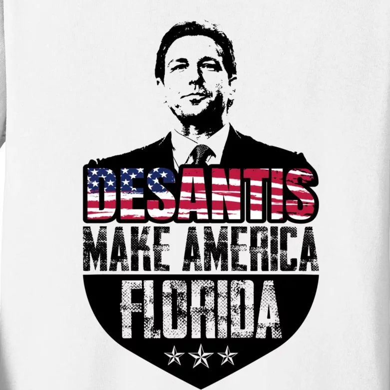 Desantis 2024 Make America Florida Kids Long Sleeve Shirt