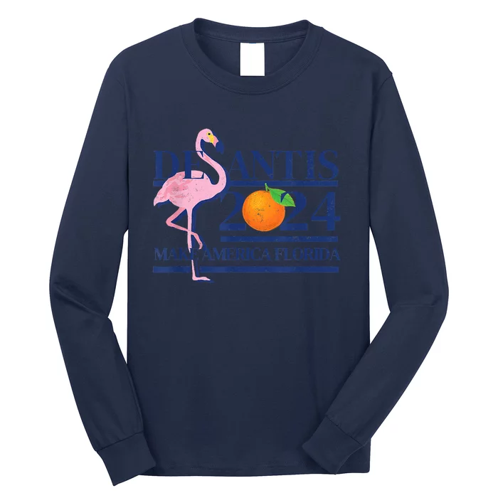 DeSantis 2024 Make America Florida Flamingo Election Long Sleeve Shirt