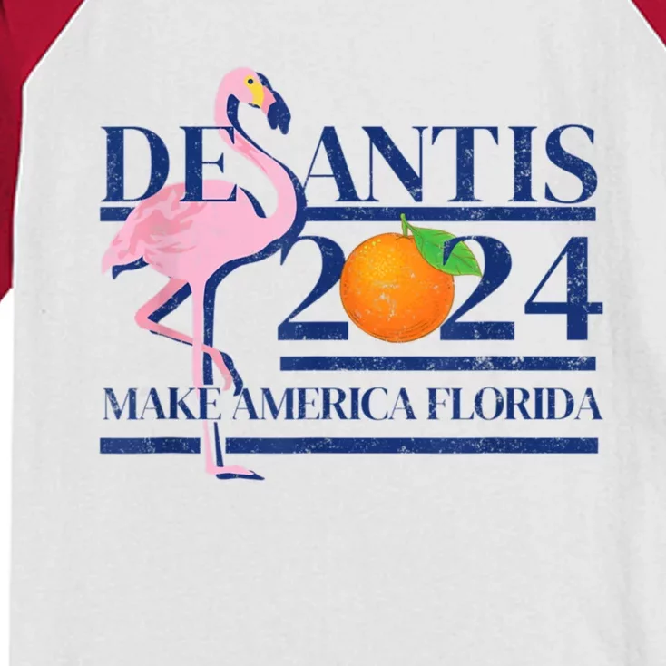 Desantis 2024 Make America Florida Kids Colorblock Raglan Jersey