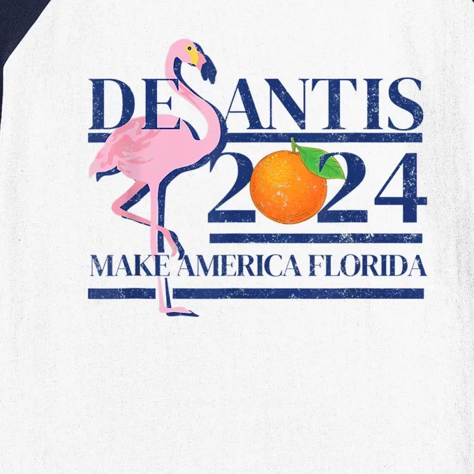 DeSantis 2024 Make America Florida Flamingo Election Baseball Sleeve Shirt