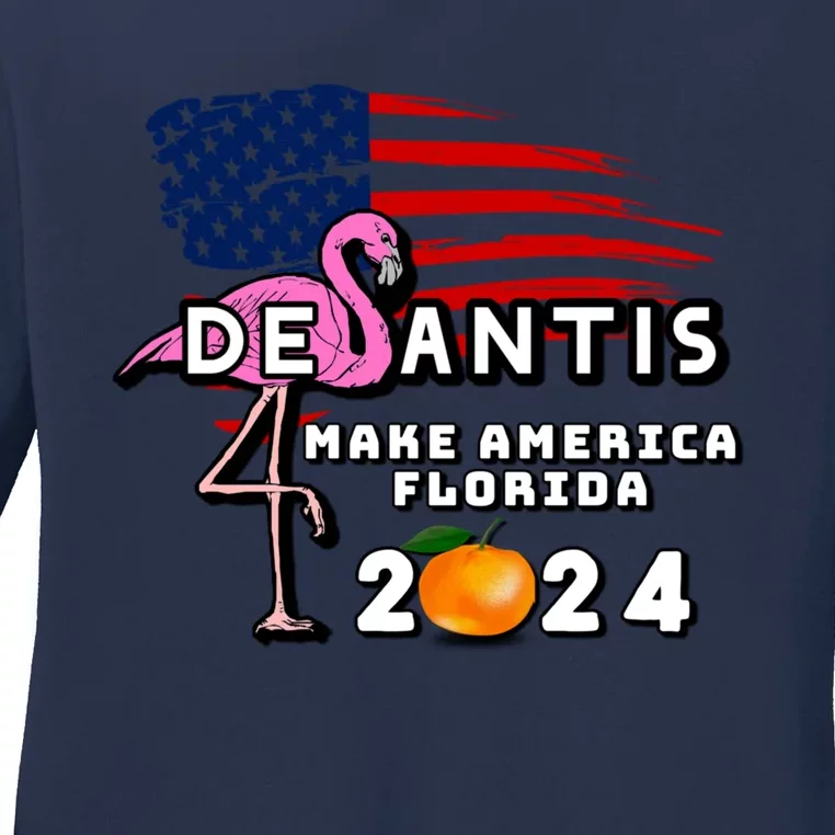 Desantis 2024 Make America Florida Ladies Long Sleeve Shirt