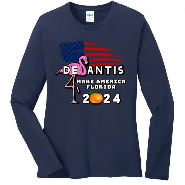 Desantis 2024 Make America Florida Ladies Long Sleeve Shirt