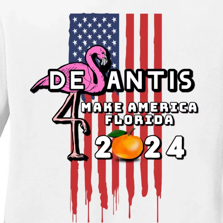 Desantis 2024 Make America Florida Ladies Long Sleeve Shirt