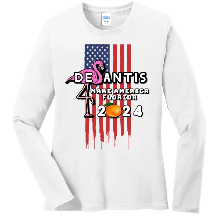 Desantis 2024 Make America Florida Ladies Long Sleeve Shirt