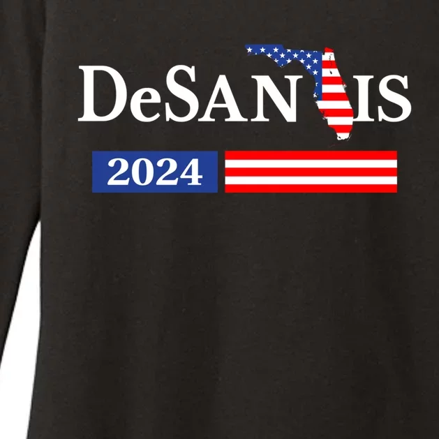 Desantis 2024 President American Flag Usa Flag Ron Desantis Meaningful Gift Womens CVC Long Sleeve Shirt