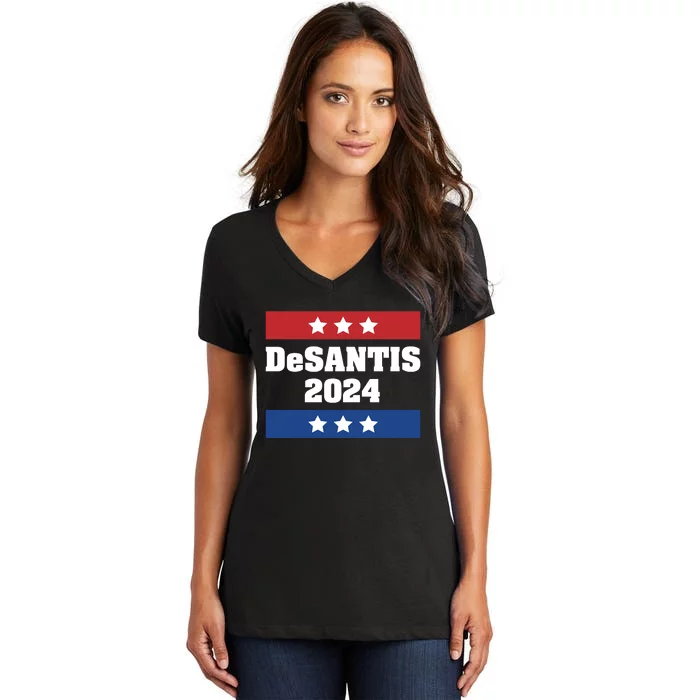 Desantis 2024 Ron Desantis 2024 Presidential Election Desantis President 2024 Women's V-Neck T-Shirt