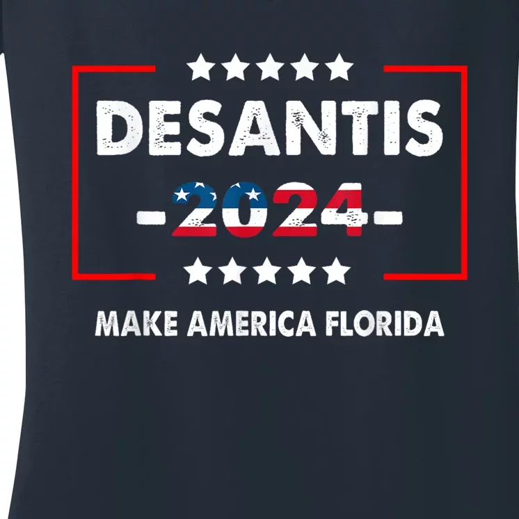 DeSantis 2024 Ron DeSantis For President 2024 Election Women's V-Neck T-Shirt