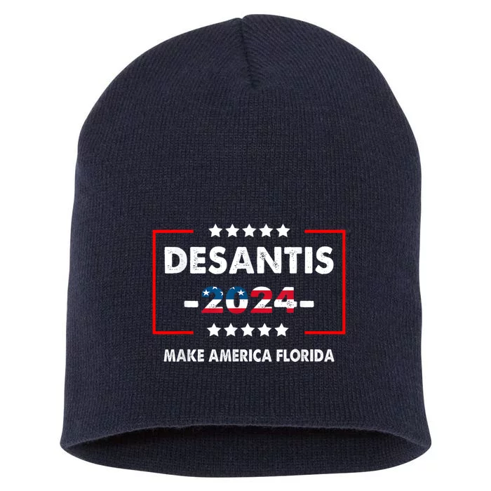 DeSantis 2024 Ron DeSantis For President 2024 Election Short Acrylic Beanie