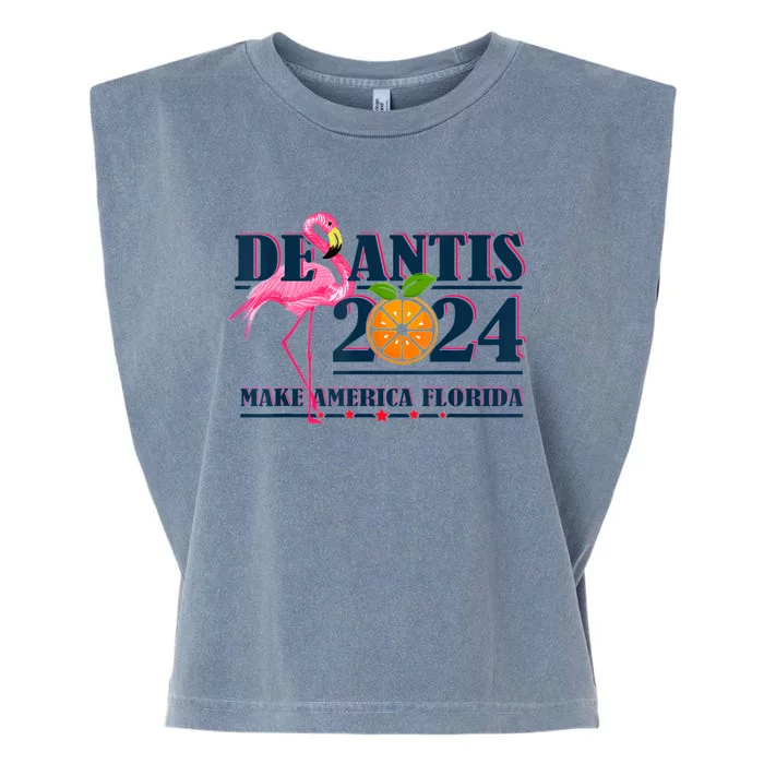 Desantis 2024 Retro Vintage Make America Florida Garment-Dyed Women's Muscle Tee