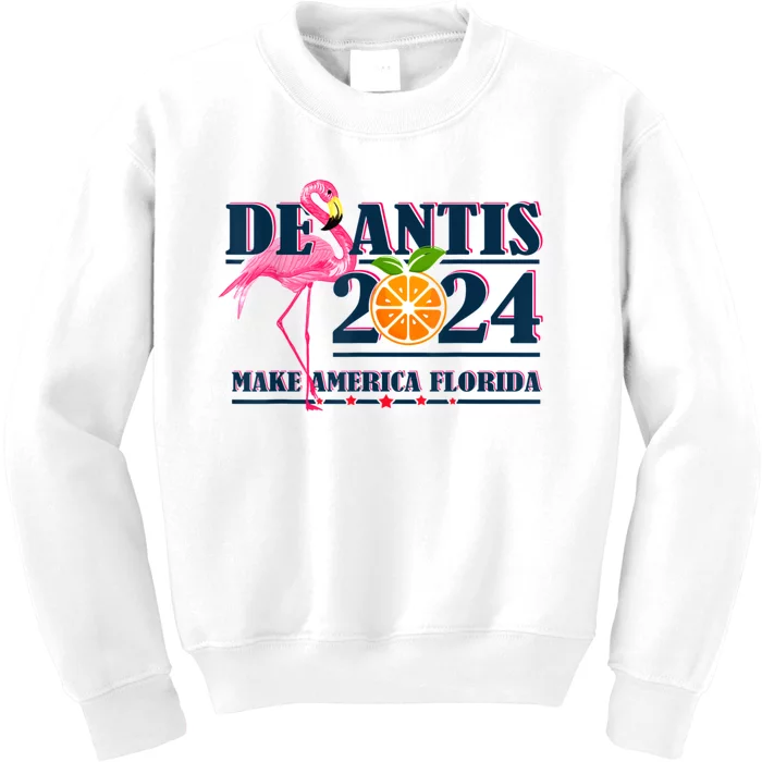 Desantis 2024 Retro Vintage Make America Florida Kids Sweatshirt