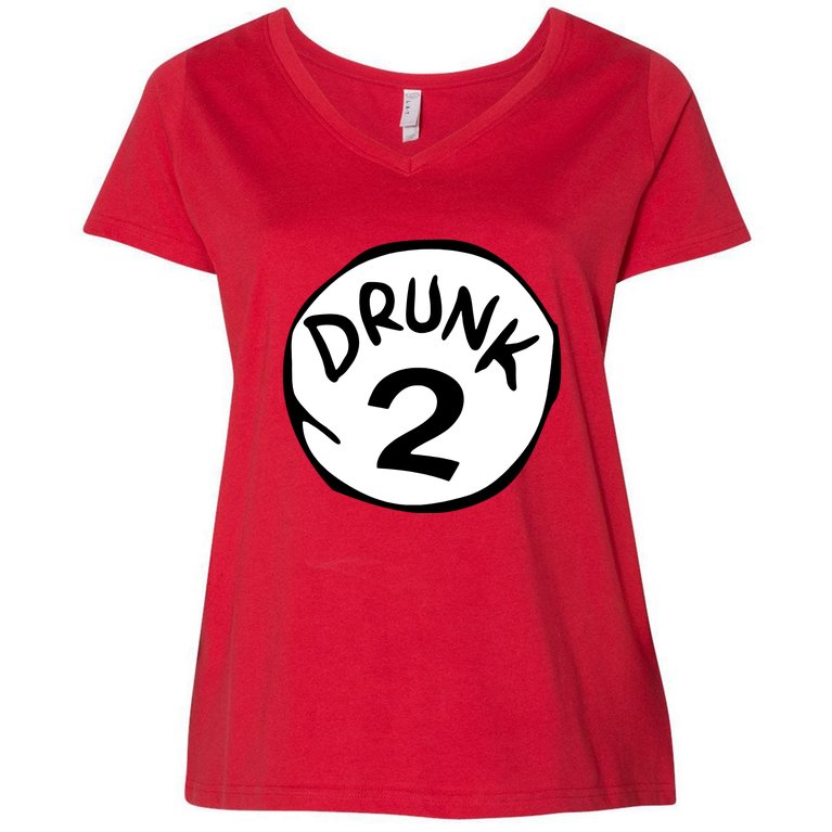 Drunk 2 St Patrick Day Funny Drunk Beer Pong Drunk 2 Women's V-Neck Plus Size T-Shirt