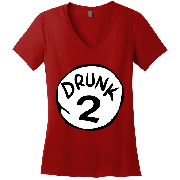 Drunk 2 St Patrick Day Funny Drunk Beer Pong Drunk 2 Women's V-Neck T-Shirt
