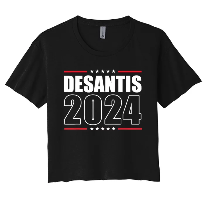 DeSantis 2024 Shirts Ron DeSantis For President 2024 Election Women's Crop Top Tee