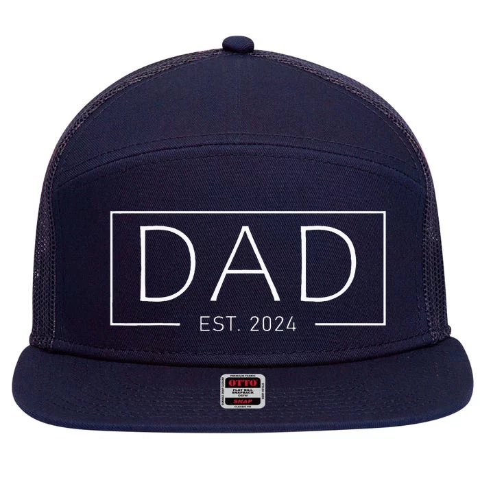 Dad 2024 Soon To Be Dad Pregnancy Announcement Fathers Day 7 Panel Mesh Trucker Snapback Hat