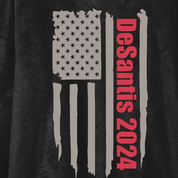 Desantis 2024 USA Flag Ron Desantis 2024 Election Desantis President 2024 Hooded Wearable Blanket