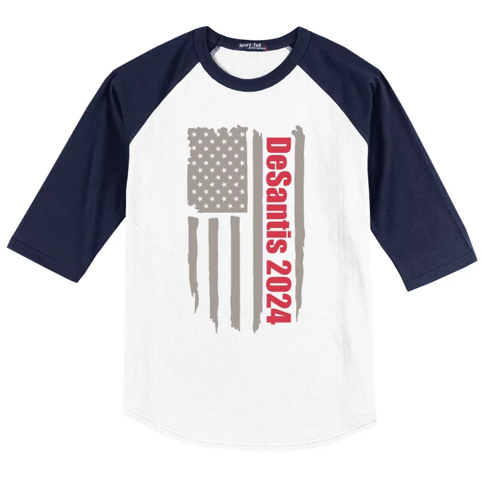 Desantis 2024 USA Flag Ron Desantis 2024 Election Desantis President 2024 Baseball Sleeve Shirt