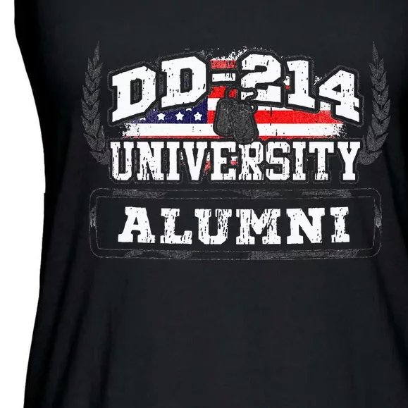 DD 214 University Alumni Military Vet Retired Veteran Flag Ladies Essential Flowy Tank