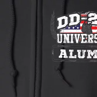 DD 214 University Alumni Military Vet Retired Veteran Flag Full Zip Hoodie