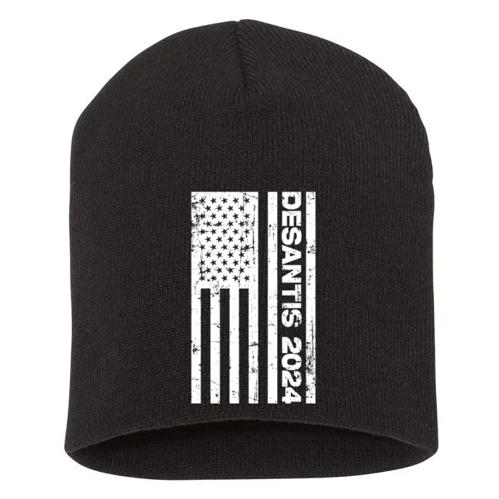 Desantis 2024 USA Flag Ron Desantis 2024 Election Desantis President 2024 Short Acrylic Beanie