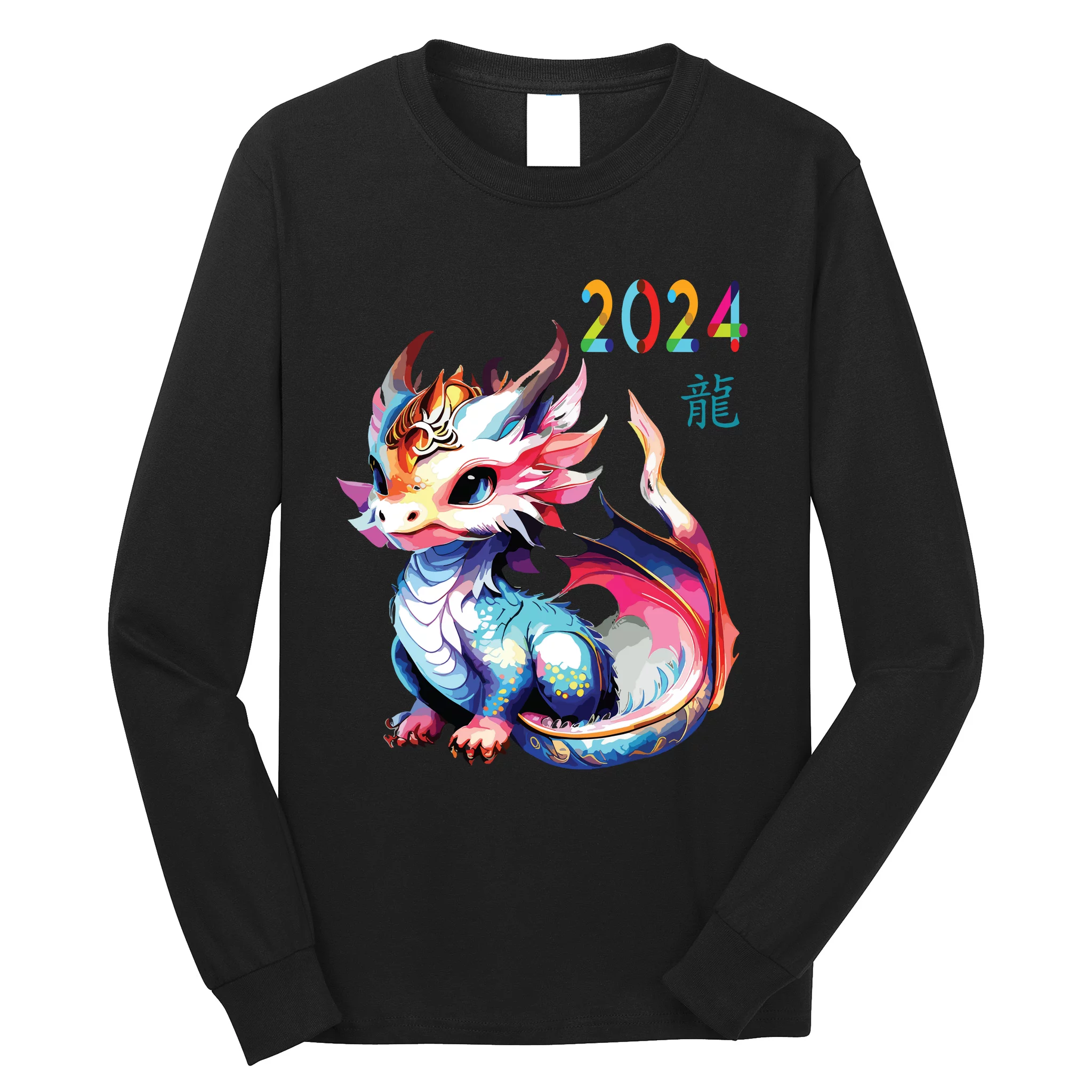 Dragon 2024 Year Of The Dragon Happy Lunar New Year 2024 Long Sleeve ...