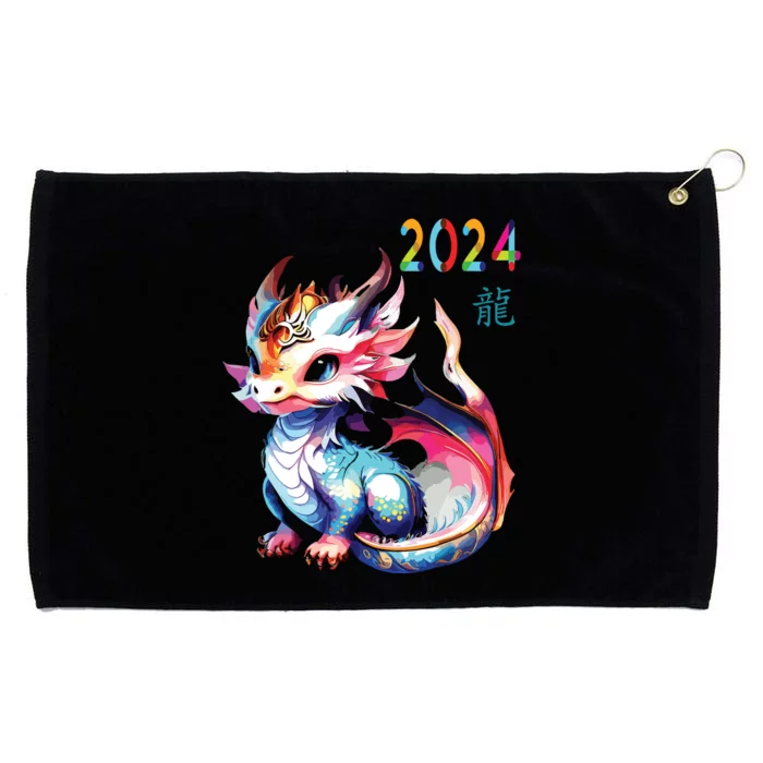 Dragon 2024 Year Of The Dragon Happy Lunar New Year 2024 Grommeted Golf Towel