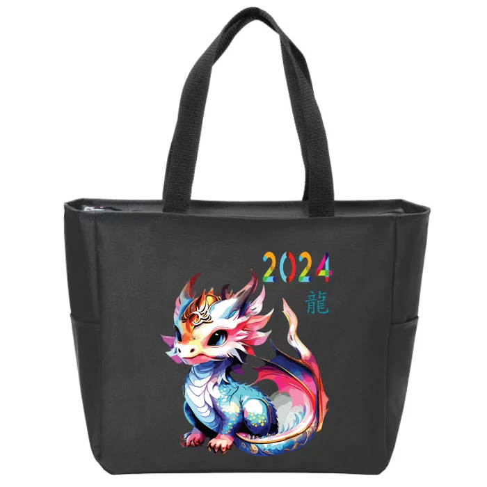 Dragon 2024 Year Of The Dragon Happy Lunar New Year 2024 Zip Tote Bag