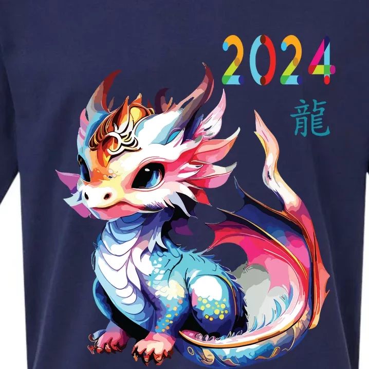 Dragon 2024 Year Of The Dragon Happy Lunar New Year 2024 Sueded Cloud Jersey T-Shirt