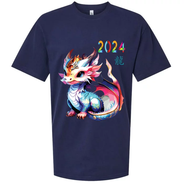 Dragon 2024 Year Of The Dragon Happy Lunar New Year 2024 Sueded Cloud Jersey T-Shirt