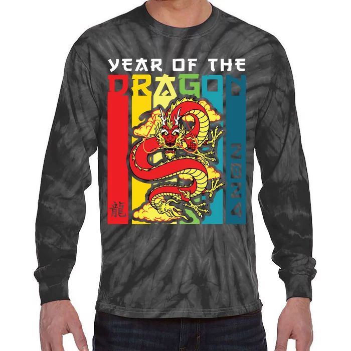 Dragon 2024 Year Of The Dragon Happy Lunar New Year 2024 Tie-Dye Long Sleeve Shirt