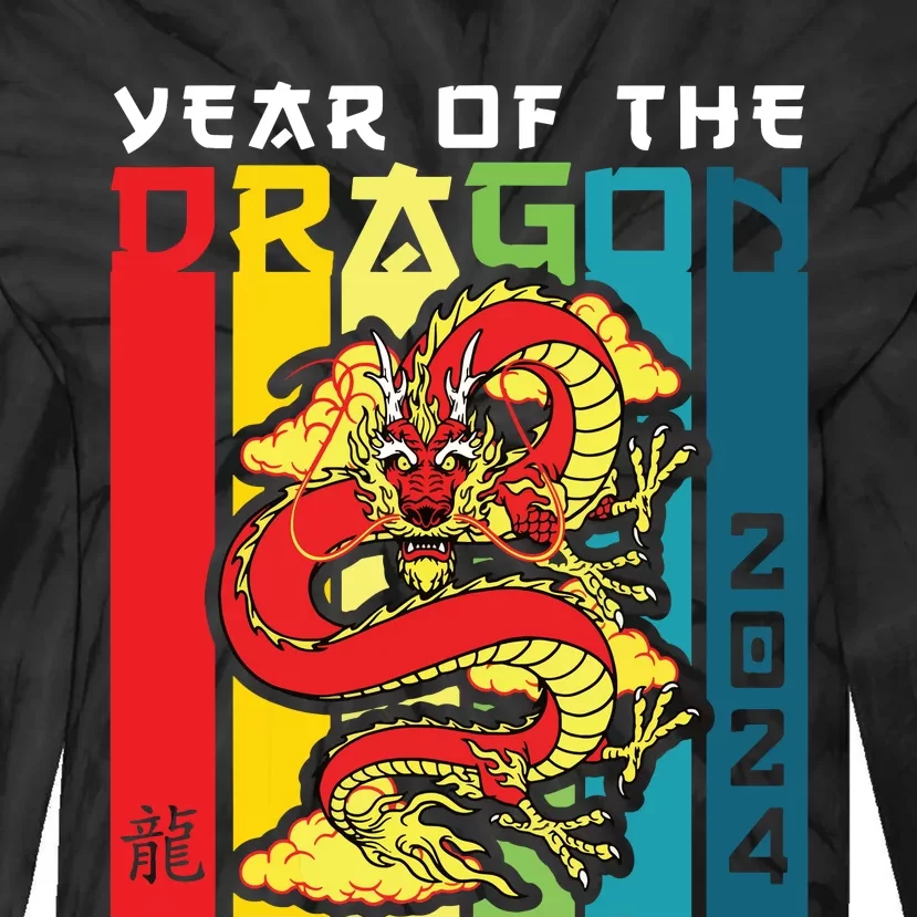 Dragon 2024 Year Of The Dragon Happy Lunar New Year 2024 Tie-Dye Long Sleeve Shirt