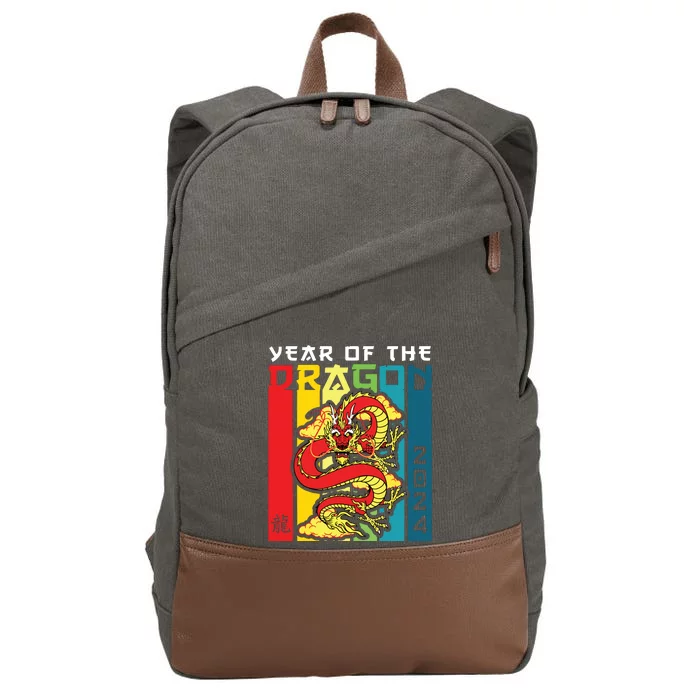 Dragon 2024 Year Of The Dragon Happy Lunar New Year 2024 Cotton Canvas Backpack