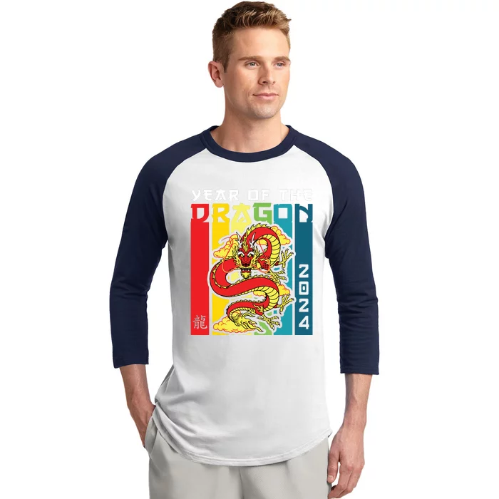 Dragon 2024 Year Of The Dragon Happy Lunar New Year 2024 Baseball Sleeve Shirt