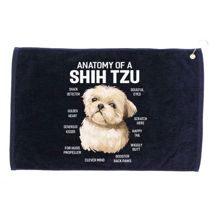 Dogs 365 Anatomy Of A Shih Tzu Dog Funny Gift Grommeted Golf Towel