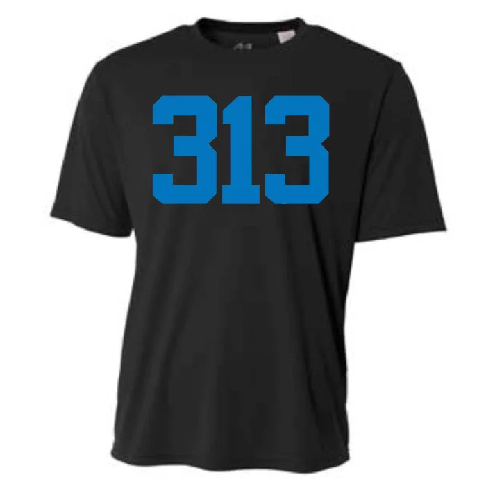 Detroit 313 Area Code Sports Fan Detroit Fan Cooling Performance Crew T-Shirt