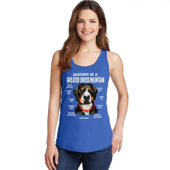 Dogs 365 Anatomy Of A Greater Swiss Mountain Dog Funny Gift Ladies Essential Tank