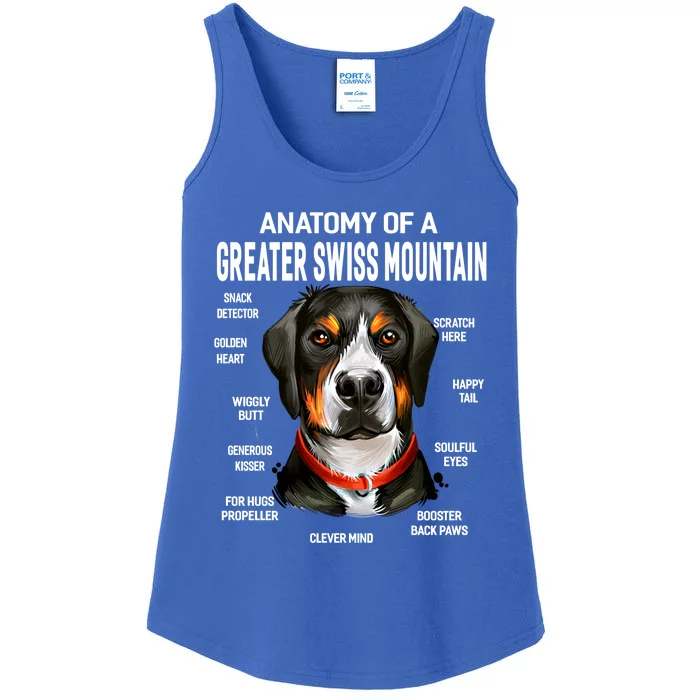 Dogs 365 Anatomy Of A Greater Swiss Mountain Dog Funny Gift Ladies Essential Tank