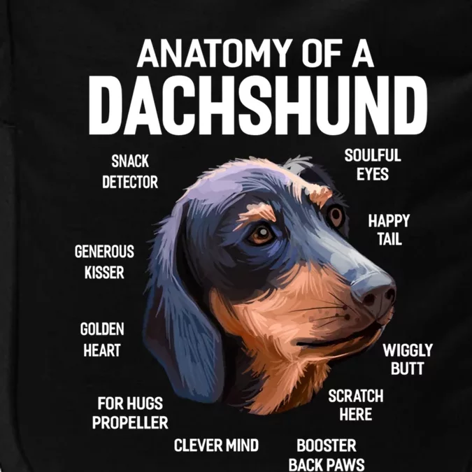 Dogs 365 Anatomy Of A Dachshund Dog Funny Gift Impact Tech Backpack