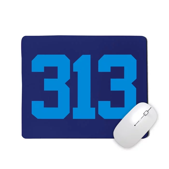 Detroit 313 Area Code GRIT Sports Fan Detroiter Fan Mousepad