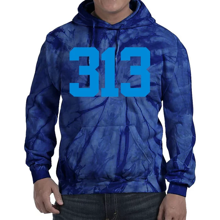 Detroit 313 Area Code GRIT Sports Fan Detroiter Fan Tie Dye Hoodie