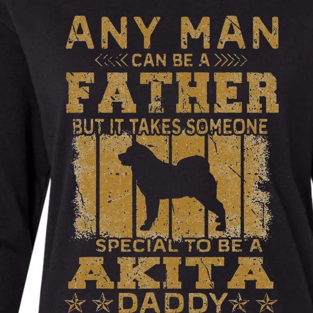 Dogs 365 Akita Dog Daddy Funny father's day Womens Cotton Relaxed Long Sleeve T-Shirt