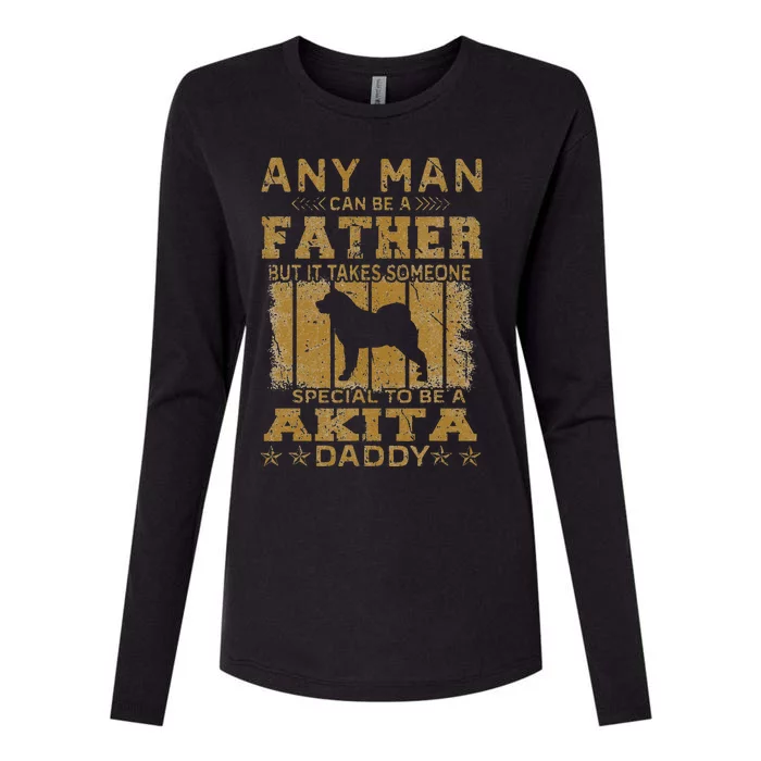 Dogs 365 Akita Dog Daddy Funny father's day Womens Cotton Relaxed Long Sleeve T-Shirt