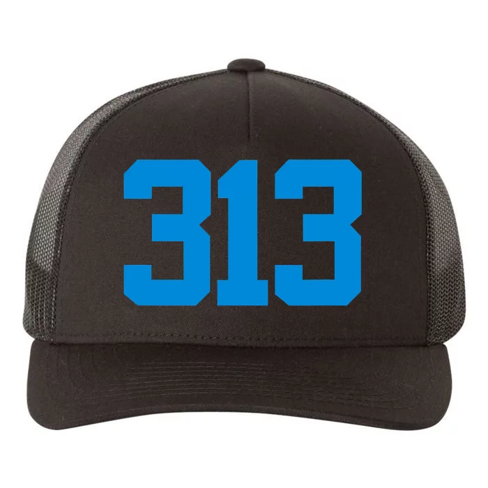 Detroit 313 Area Code GRIT Sports Fan Detroiter Fan Yupoong Adult 5-Panel Trucker Hat