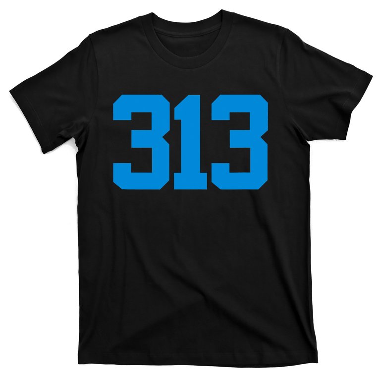 Detroit 313 Area Code GRIT Sports Fan Detroiter Fan T-Shirt