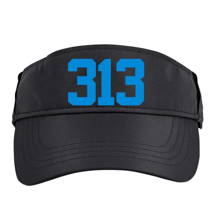 Detroit 313 Area Code GRIT Sports Fan Detroiter Fan Adult Drive Performance Visor